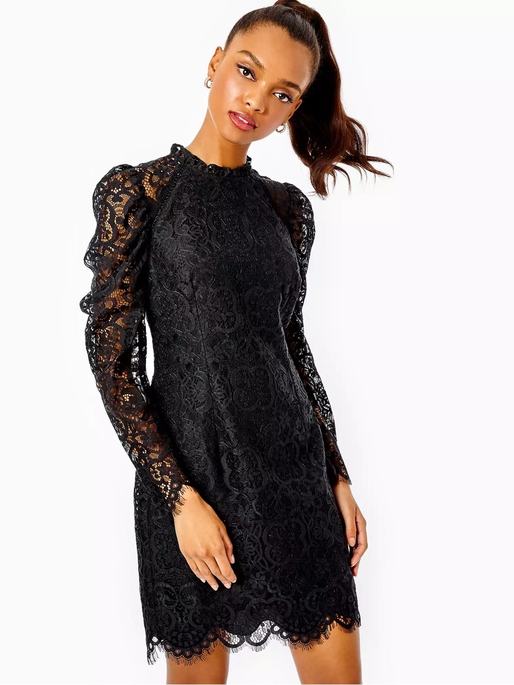 Lilly Pulitzer NEW Averi Lace Dress in Onyx Black Two Tone Carnival Lace, Size 2